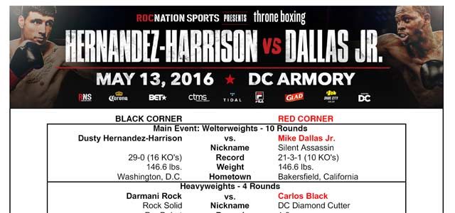 Hernandez-Harrison vs Dallas Jr Bout Sheet excerpt