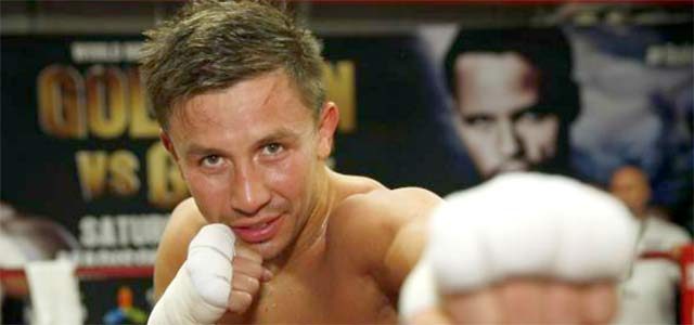 Gennady Golovkin posed in ring