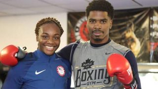 Claressa Shields and Maurice Hooker media workout