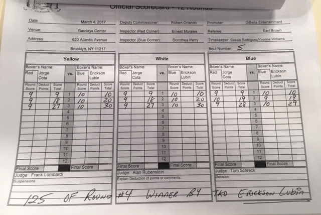 Lubin vs. Cota Scorecard