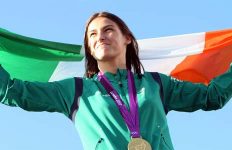 Katie Taylor with Irish flag