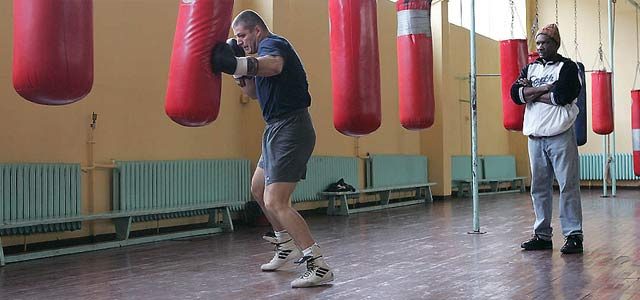 Tommy Brooks training boxer