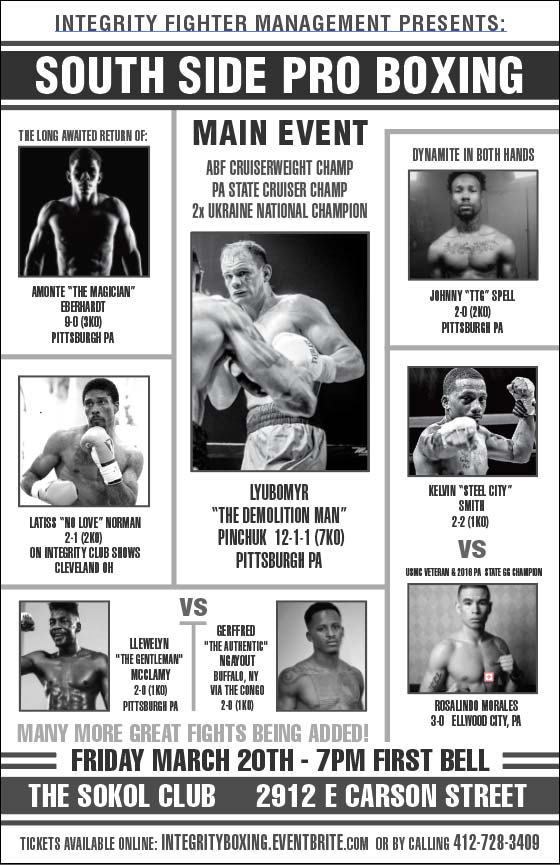 March 20th South Side Pro Boxing Event